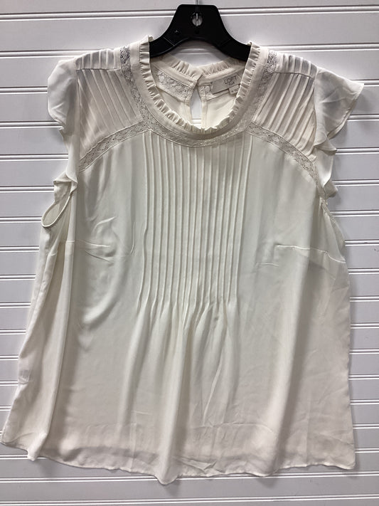 Top Sleeveless By Loft In Cream, Size:Xl