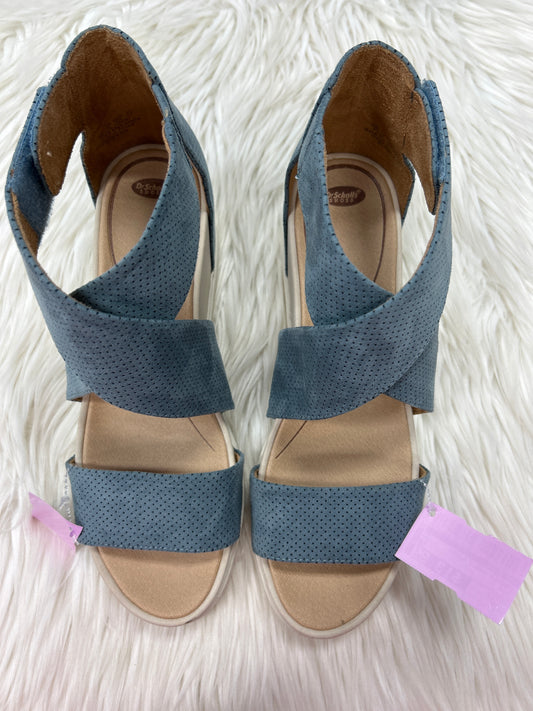 Sandals Heels Block By Dr Scholls In Blue, Size:10