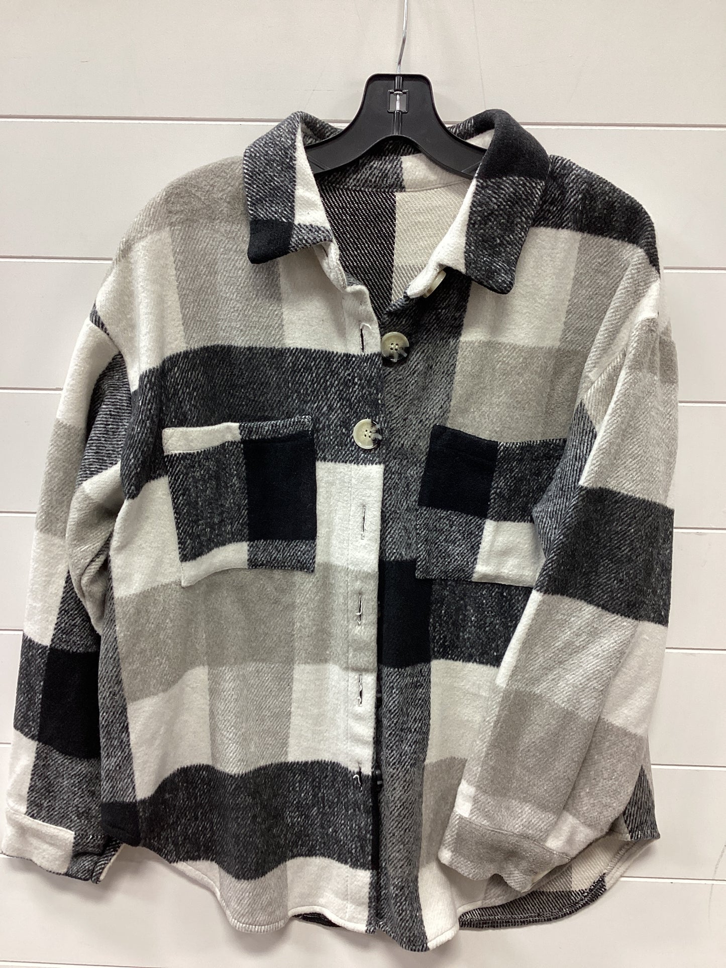 Jacket Fleece By Clothes Mentor In Grey, Size:M