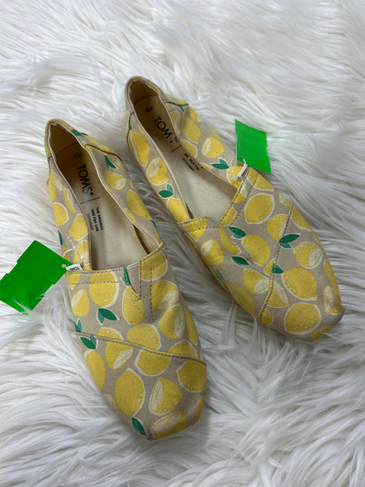 Shoes Flats By Toms In Yellow, Size:8
