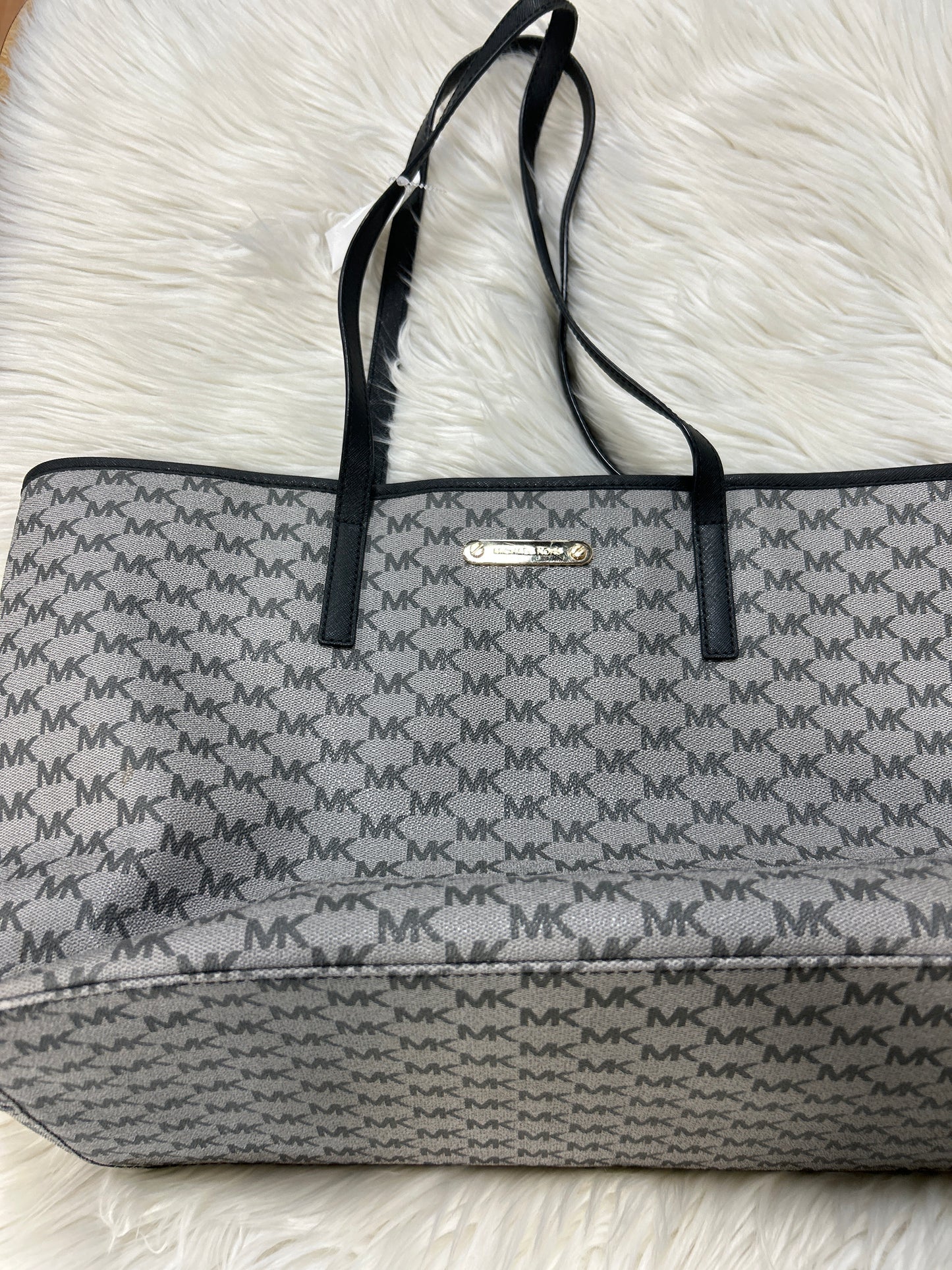 Tote Designer By Michael Kors In Grey, Size:Large
