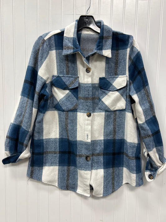 Jacket Fleece By Clothes Mentor In Blue & White, Size:S