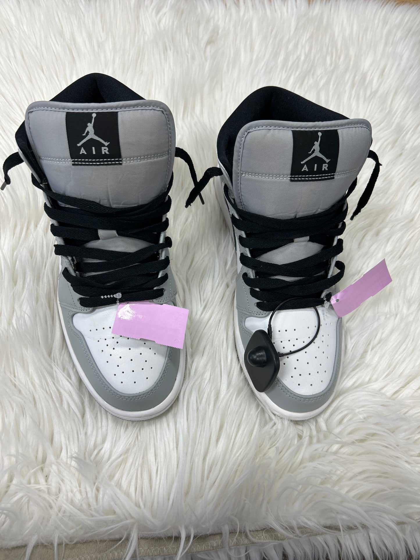 Shoes Luxury Designer By Jordan In Grey & White, Size:8.5