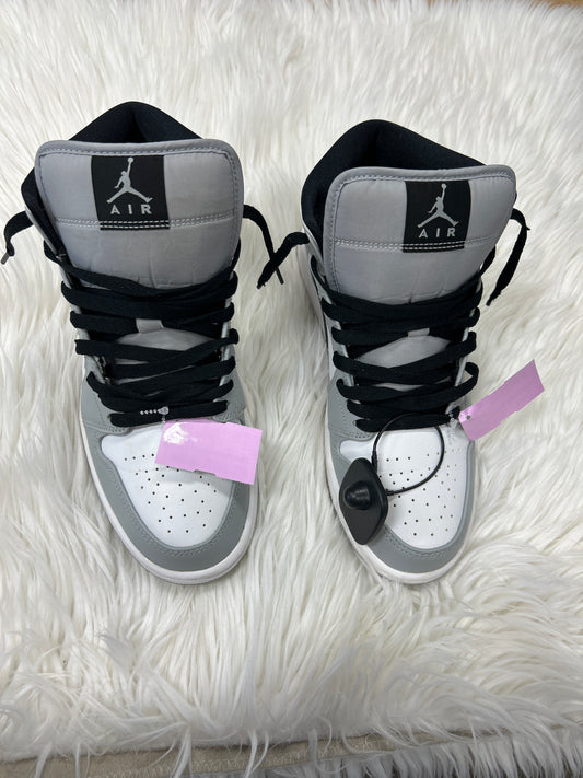 Shoes Luxury Designer By Jordan In Grey & White, Size:8.5