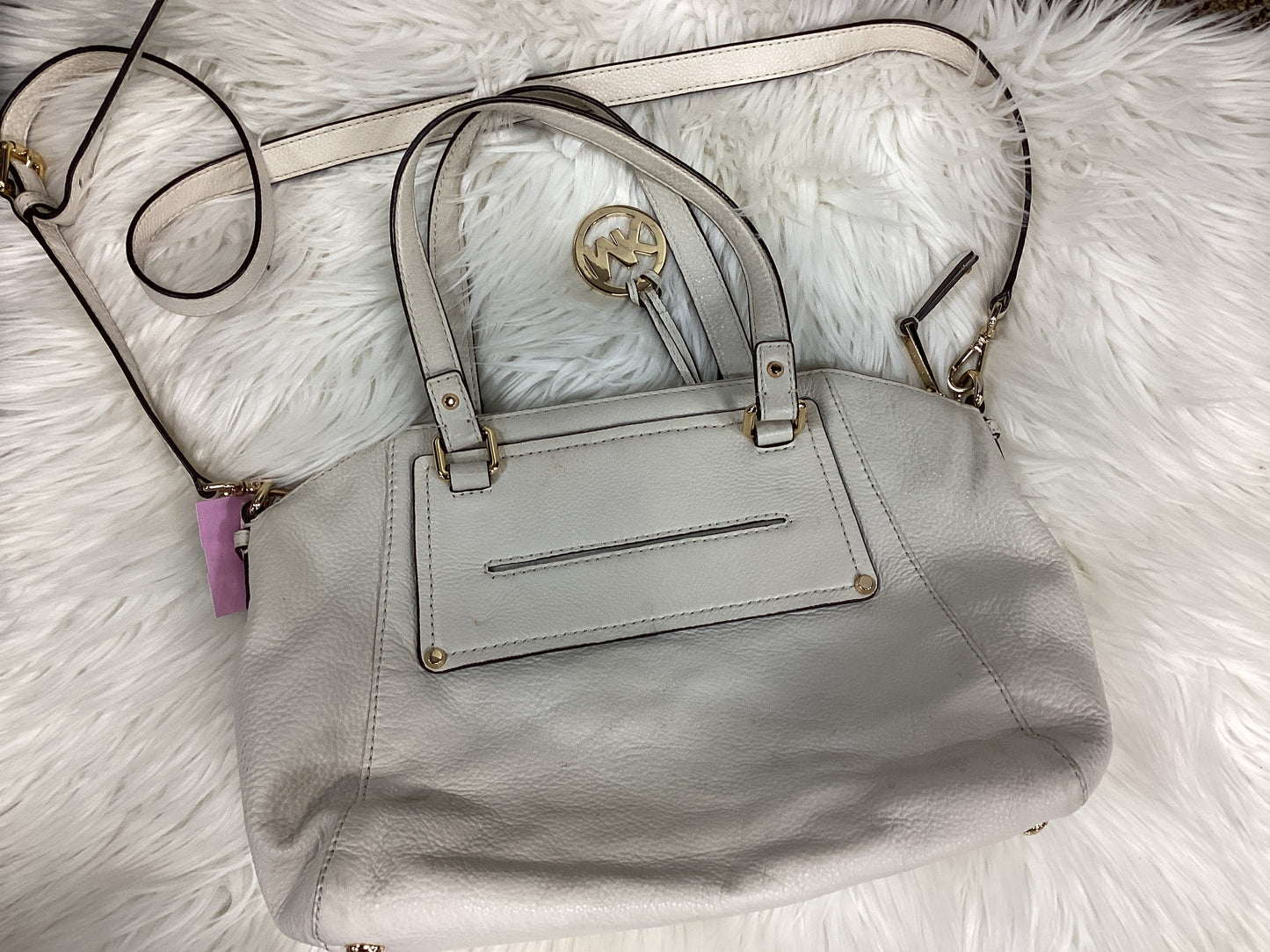 Handbag Designer By Michael Kors In Cream, Size:Large