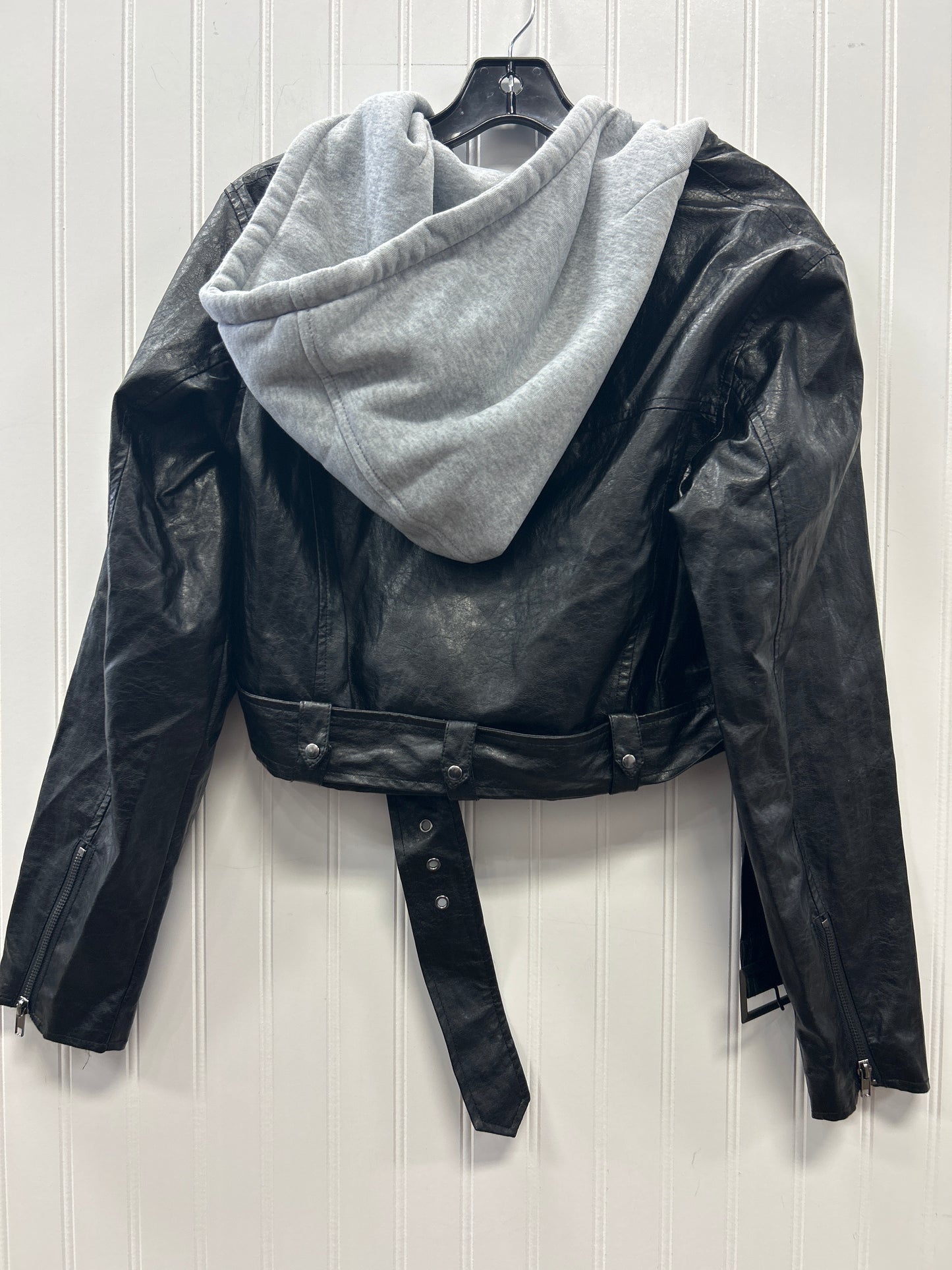 Jacket Moto By Forever 21 In Black, Size:M NWT