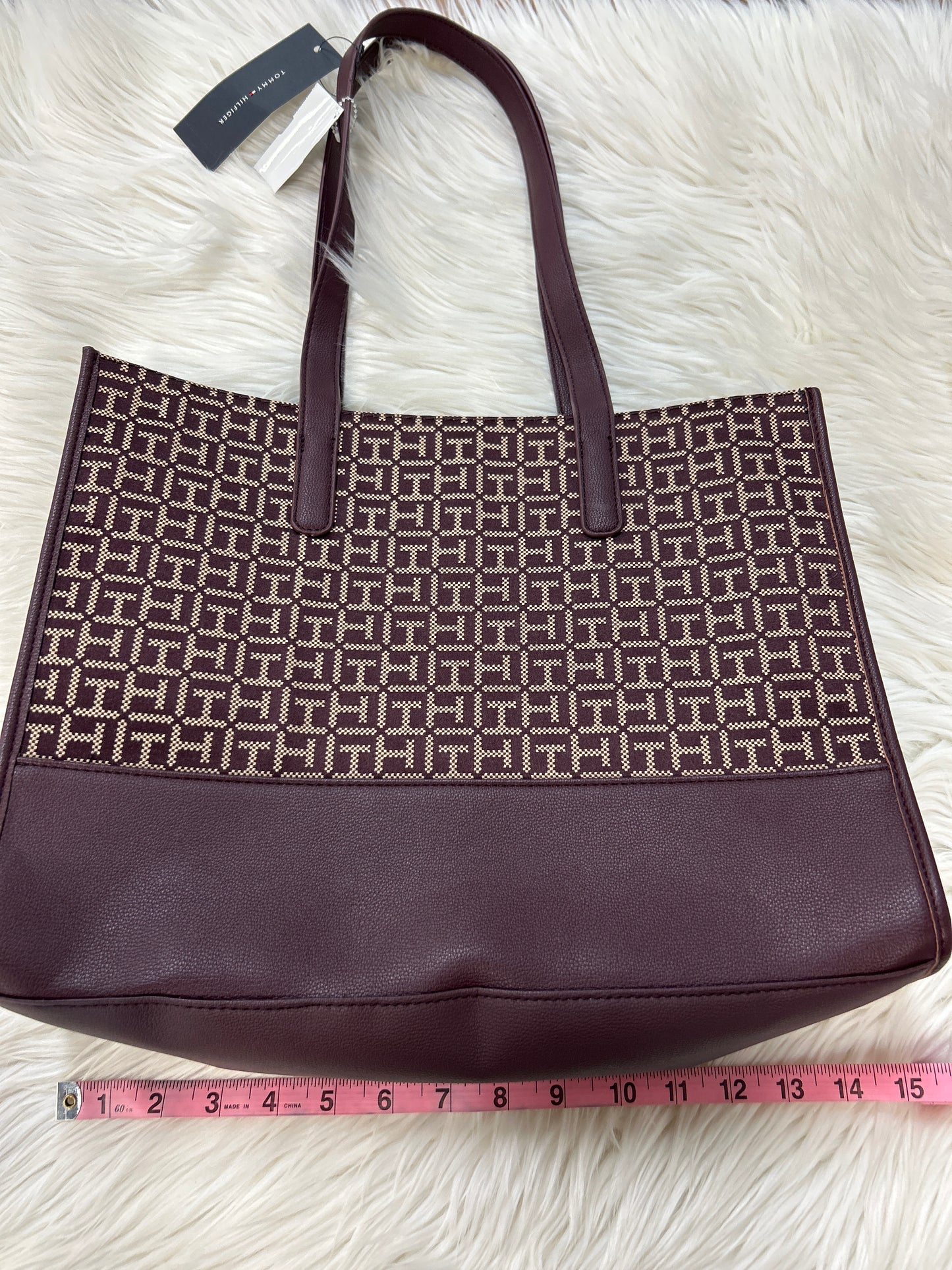 Handbag By Tommy Hilfiger In Brown, Size:Large