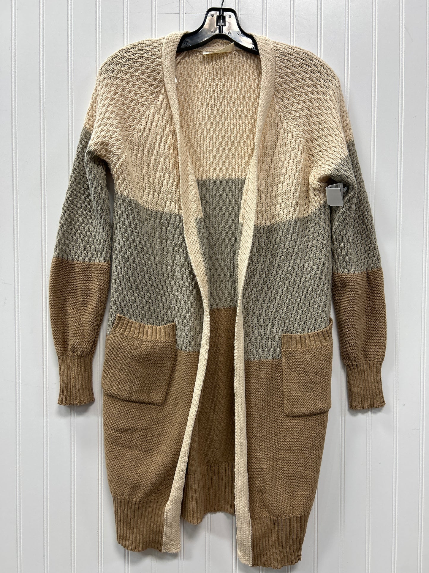 Sweater Cardigan By Doe & Rae In Tan, Size:S
