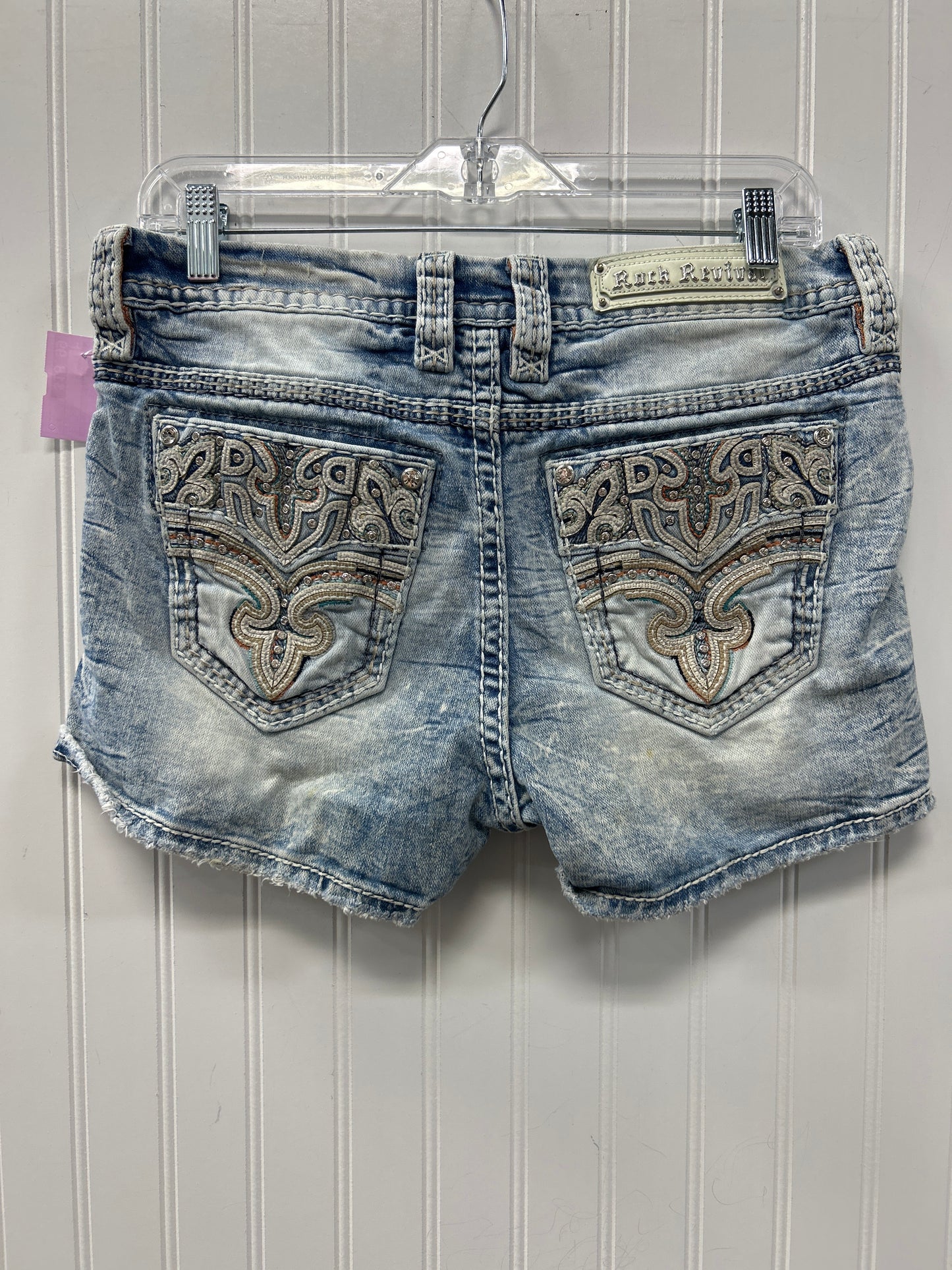 Shorts By Rock Revival In Blue Denim, Size:8