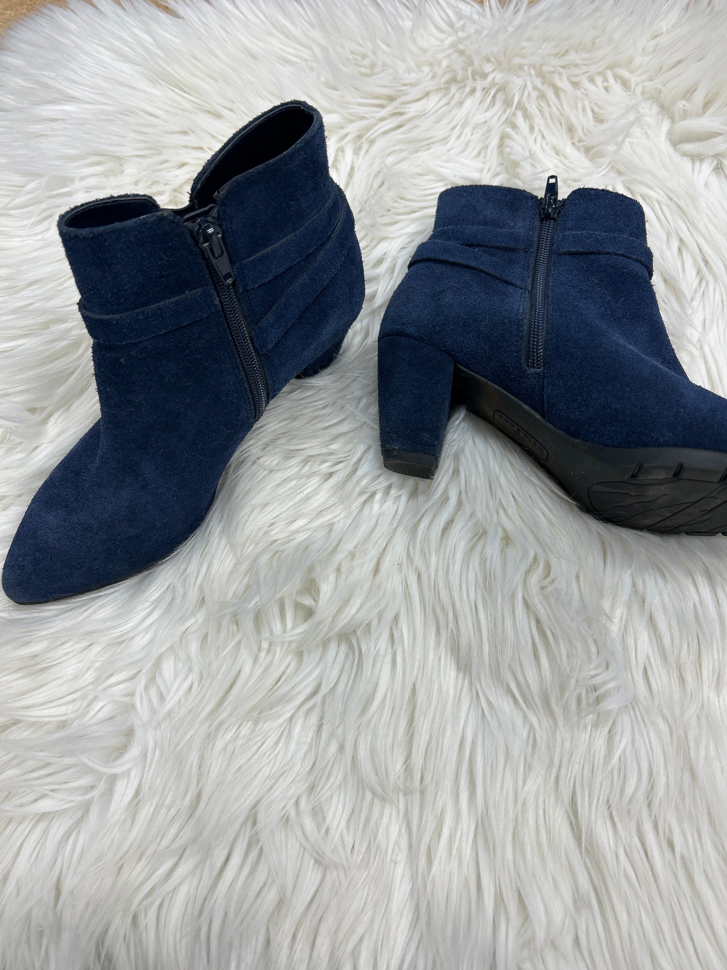 Boots Ankle Heels By Anne Klein In Blue, Size:6