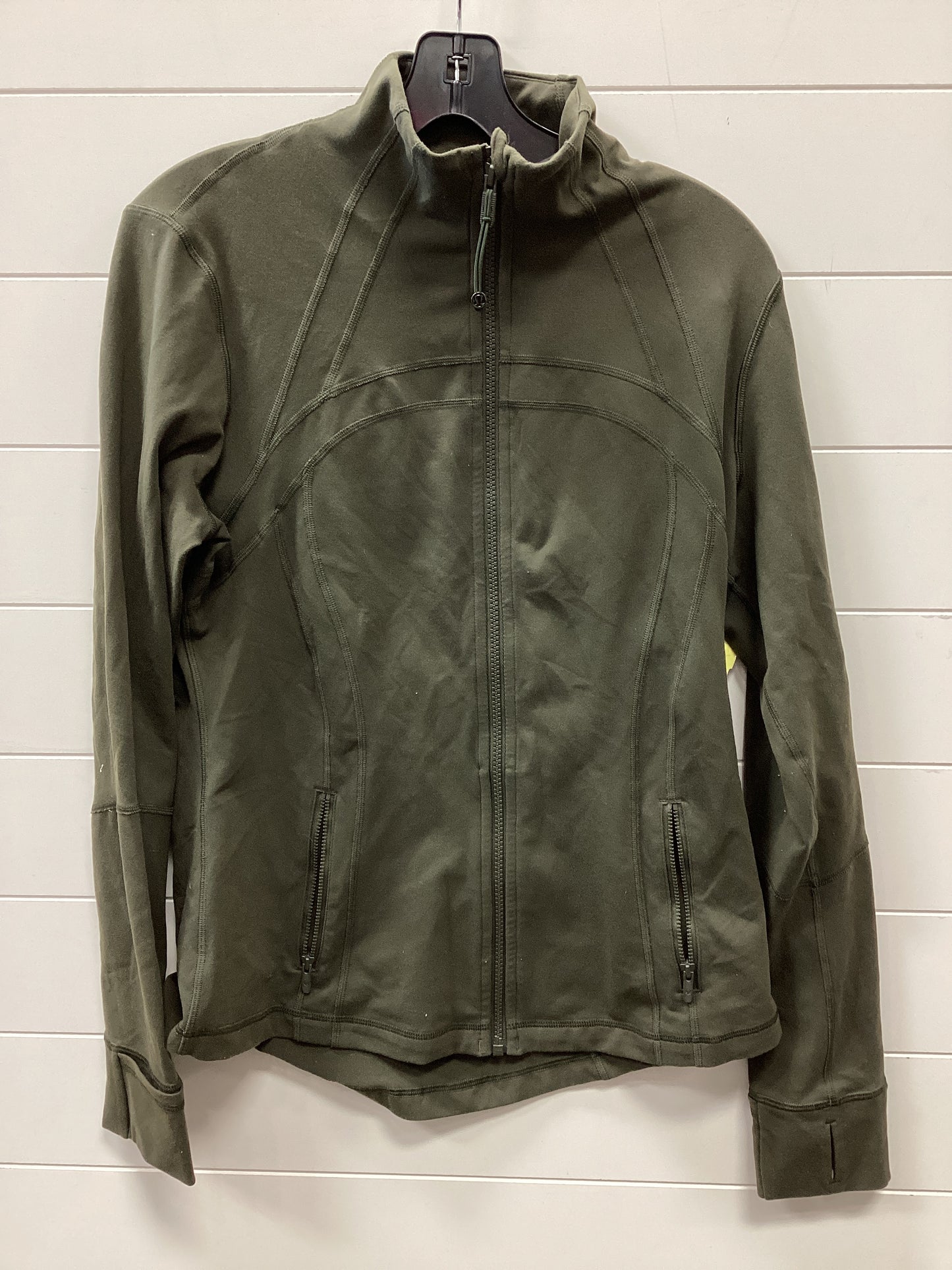 Athletic Jacket By Lululemon In Green, Size:12