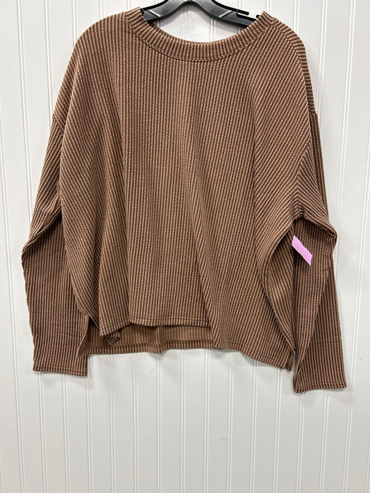 Top Ls By Zenana In Brown, Size:1X