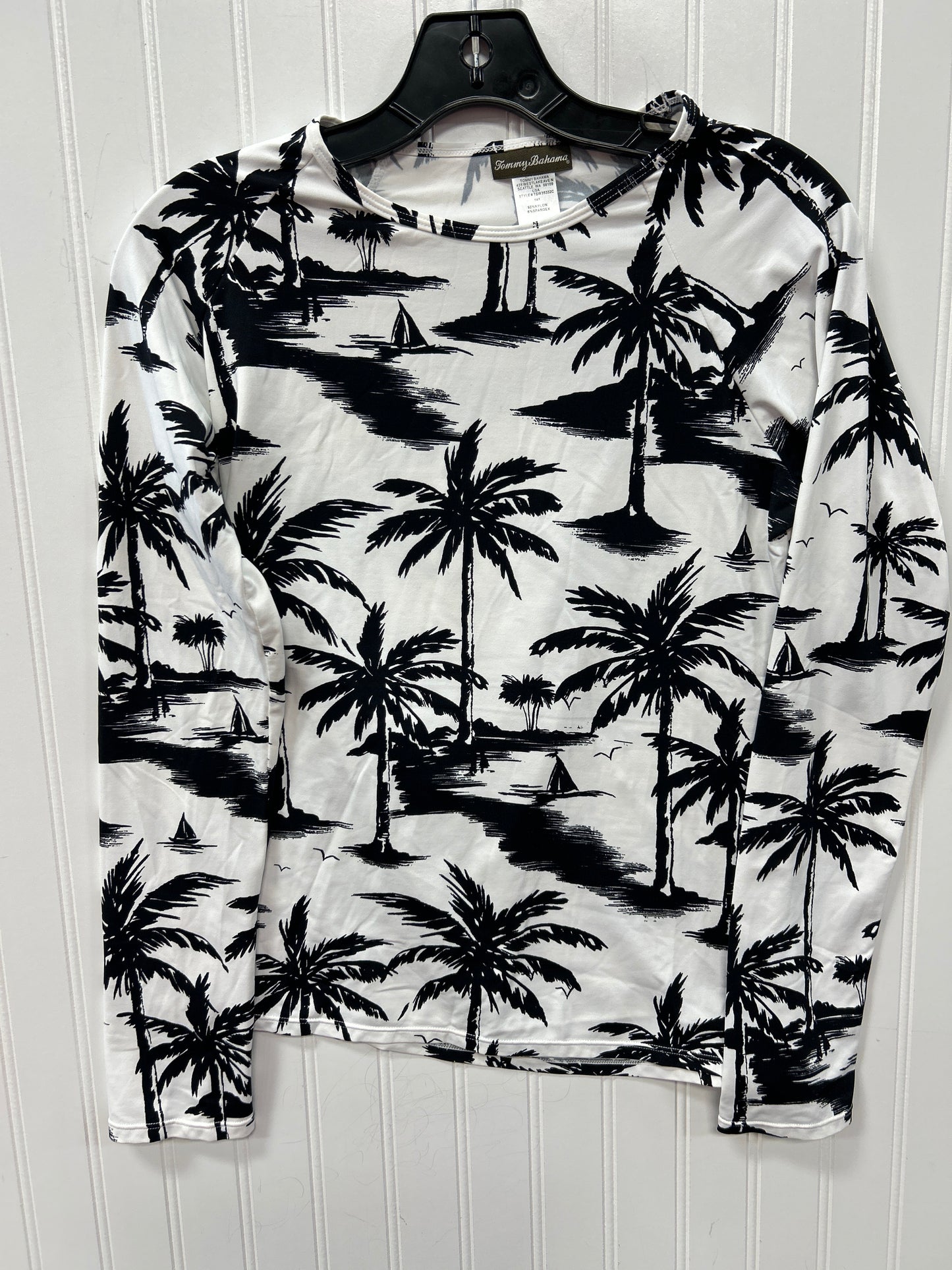 Athletic Top Ls Crewneck By Tommy Bahama In Black & White, Size:L