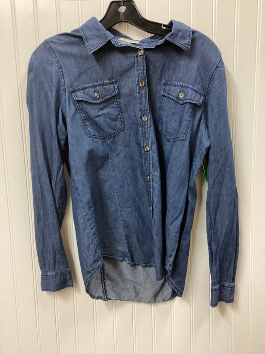 Blouse Ls By Love Notes In Blue, Size:S