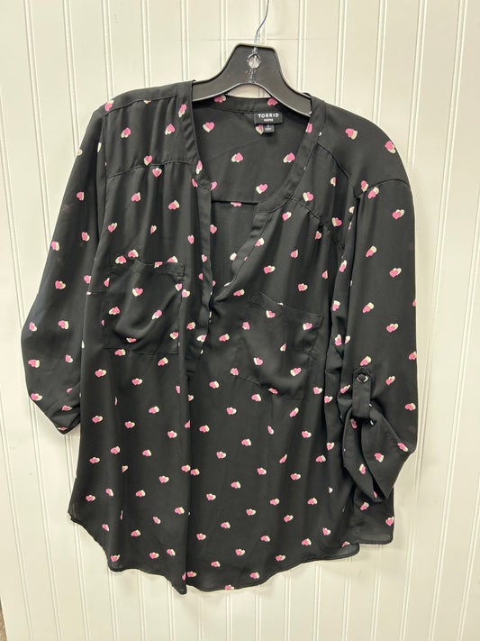 Blouse Ls By Torrid In Black, Size:2X
