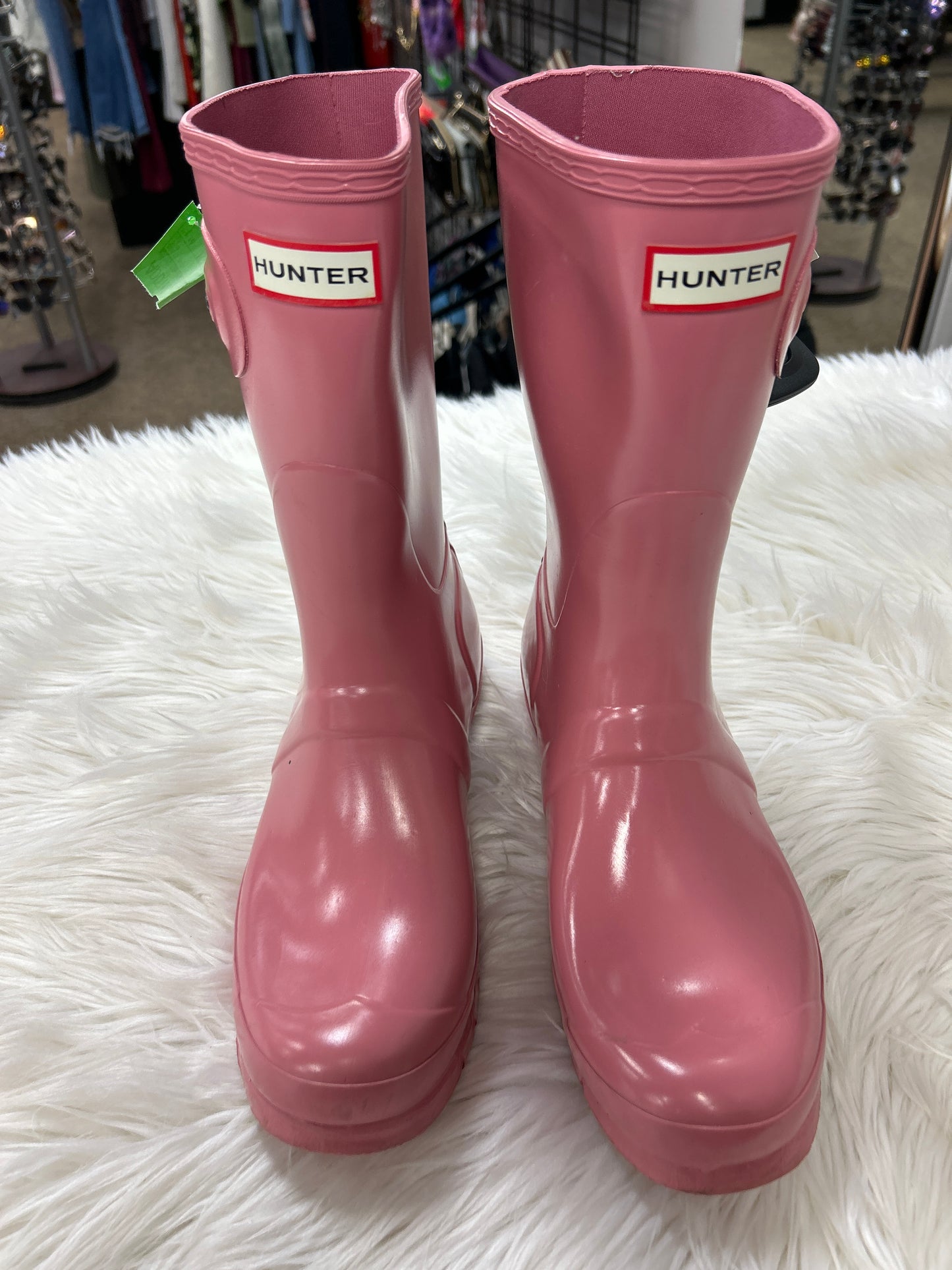 Boots Rain By Hunter In Pink, Size:10