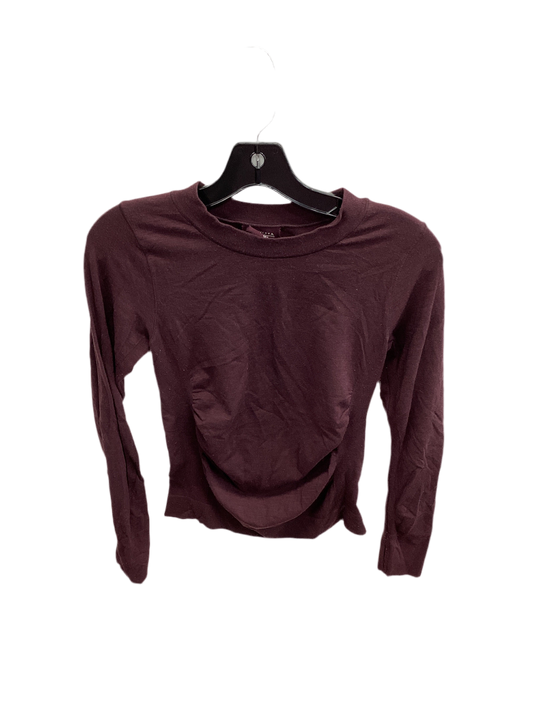 Athletic Top Ls Crewneck By Athleta In Maroon, Size:S