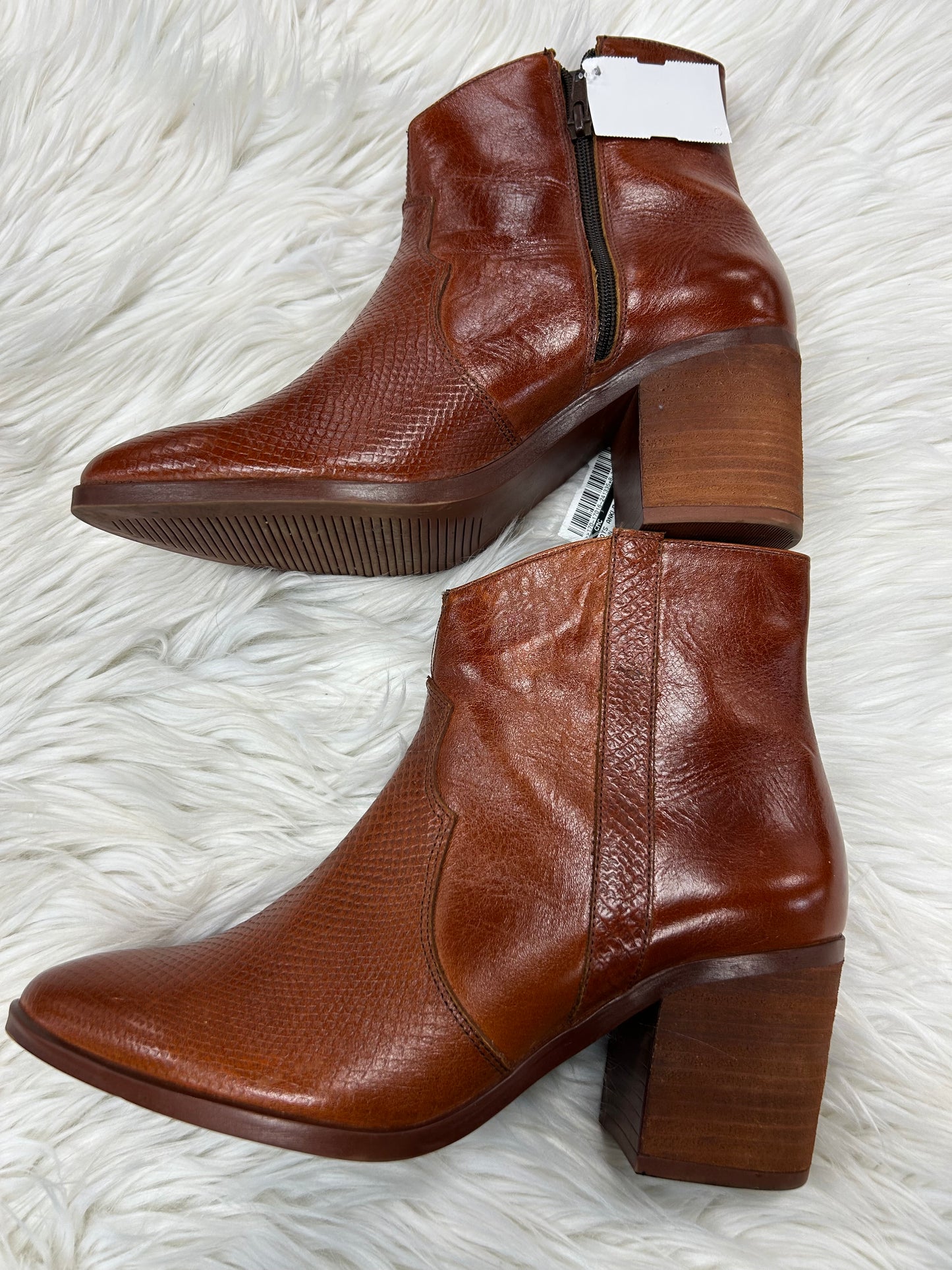 Boots Ankle Heels By Cmc In Brown, Size:9