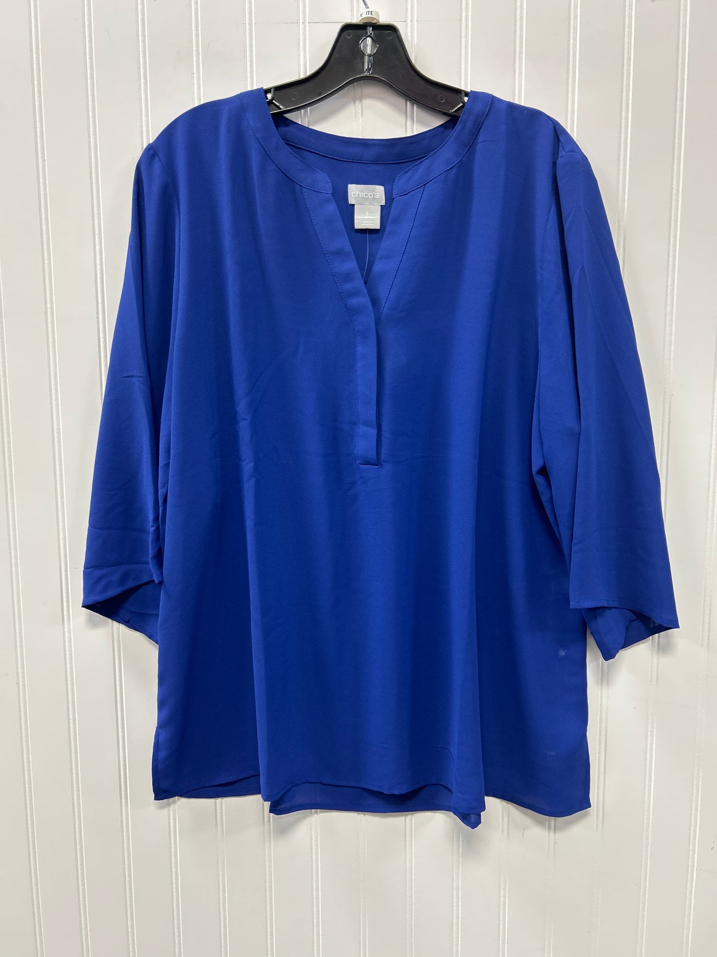 Blouse Ss By Chicos In Blue, Size:Xl