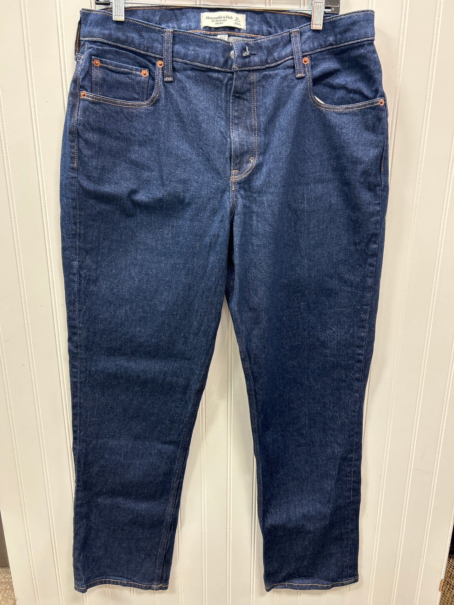 Jeans Straight By Abercrombie And Fitch In Blue Denim, Size:10