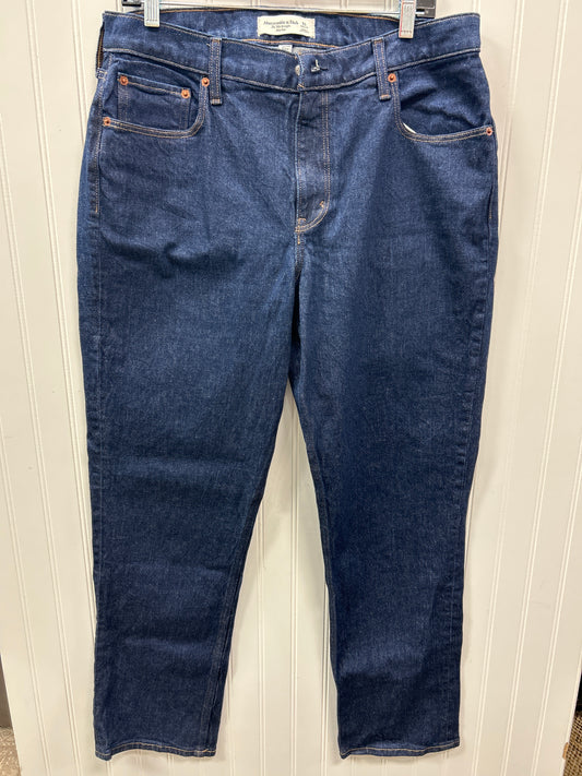 Jeans Straight By Abercrombie And Fitch In Blue Denim, Size:10