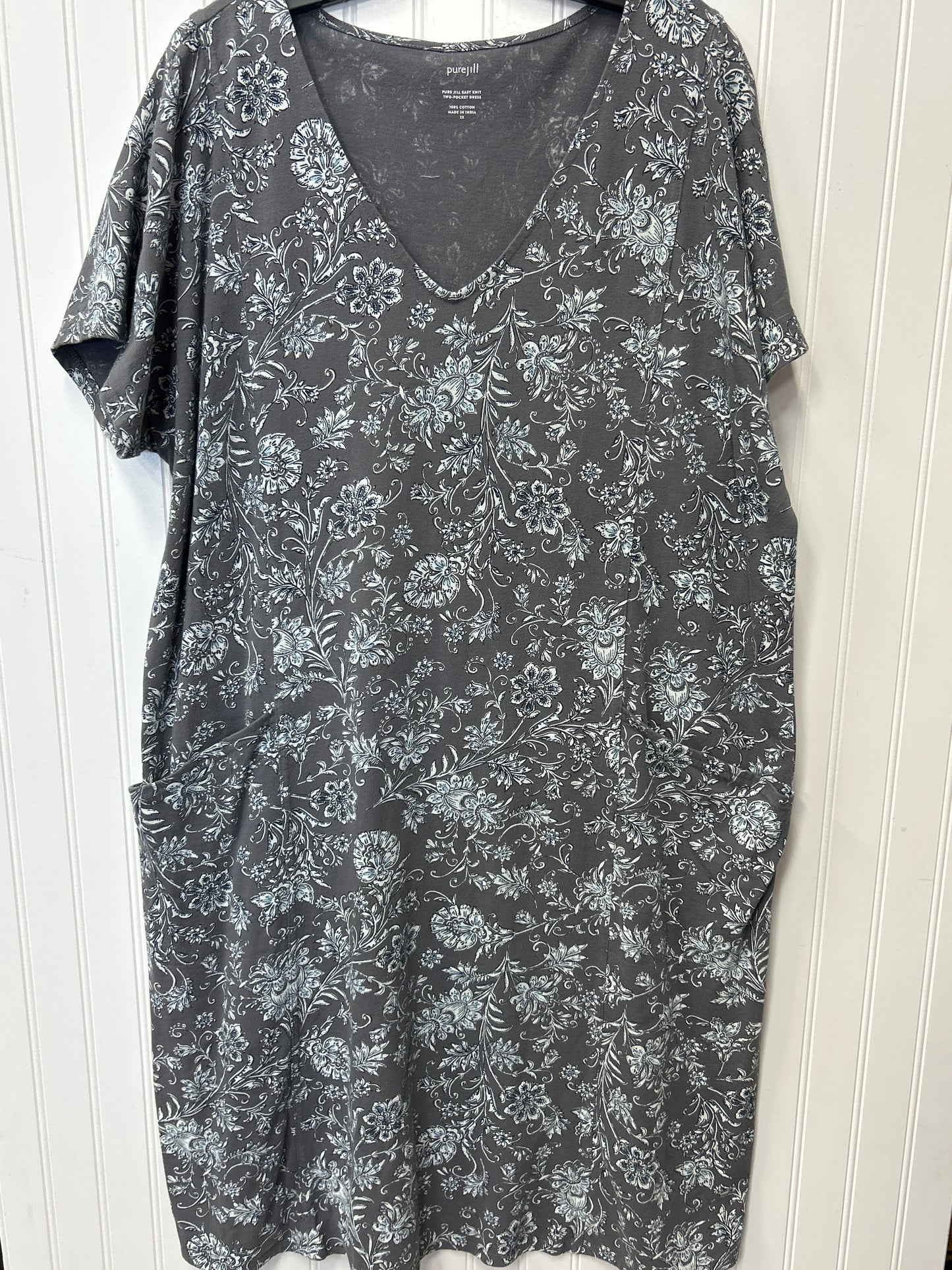 Dress Casual Midi By J. Jill In Grey, Size:2X