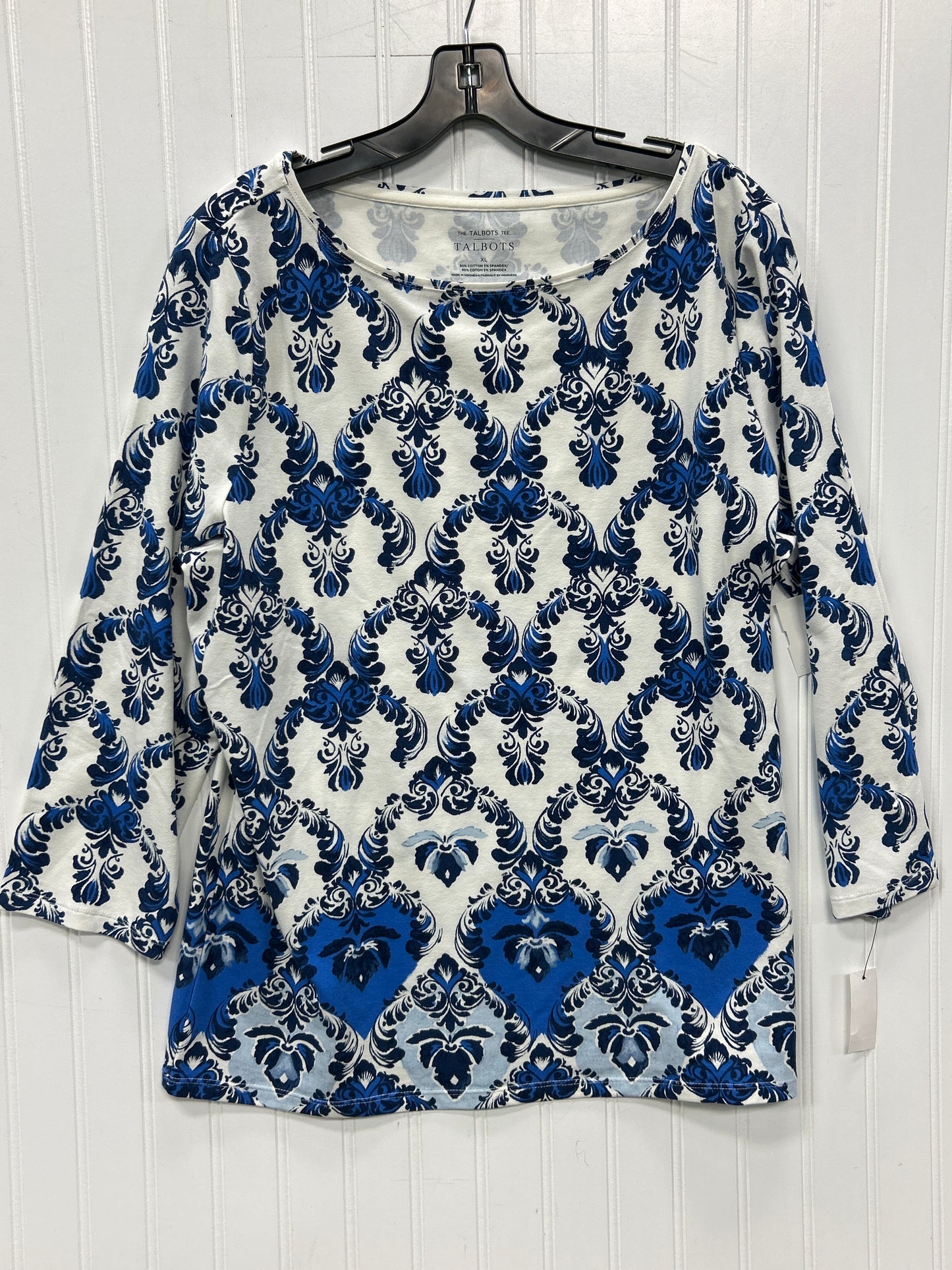 Top Ls By Talbots In Blue & White, Size:Xl