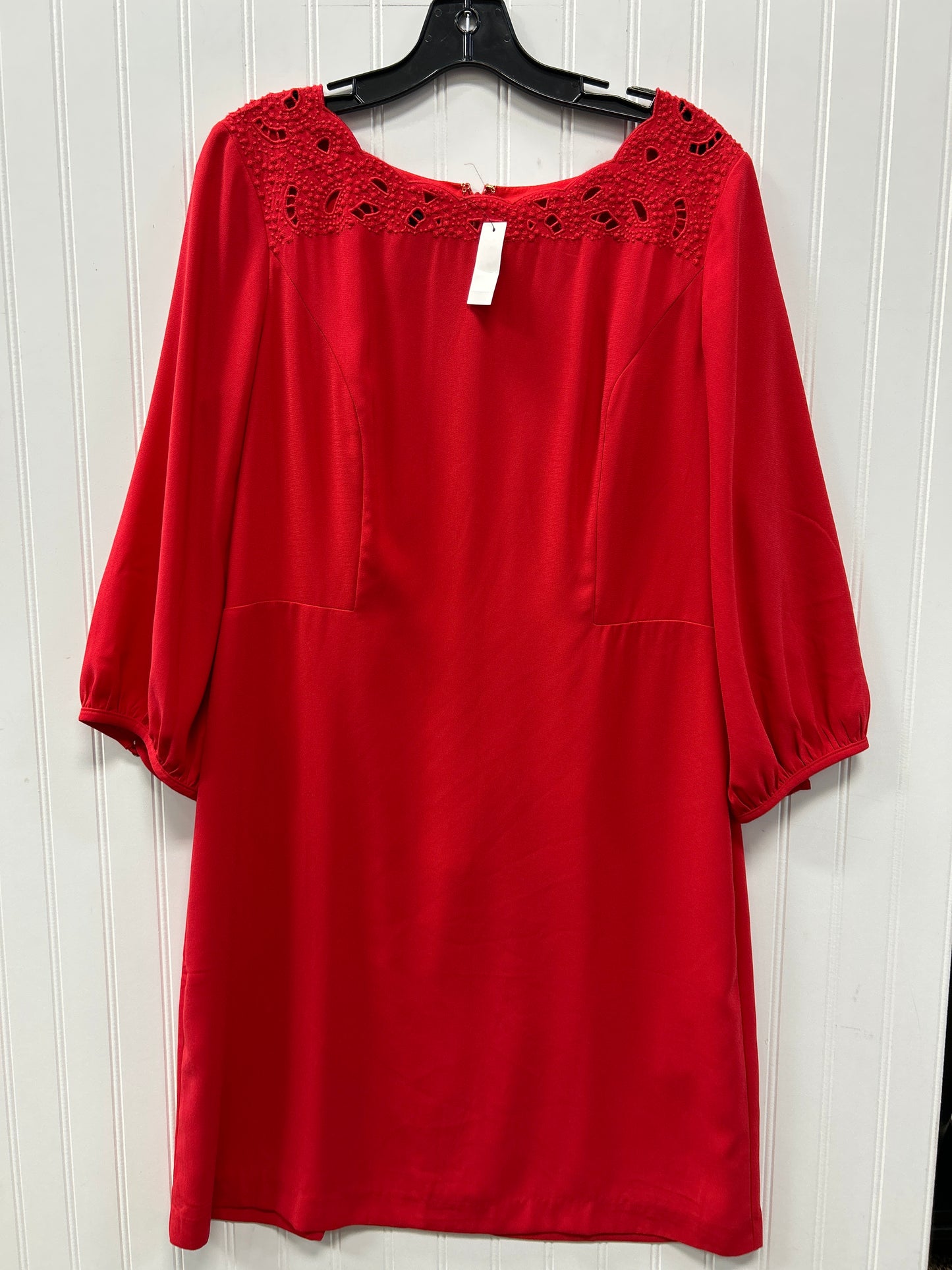 Dress Casual Midi By Talbots In Red, Size:12