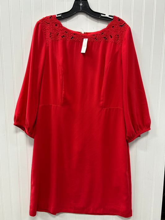 Dress Casual Midi By Talbots In Red, Size:12