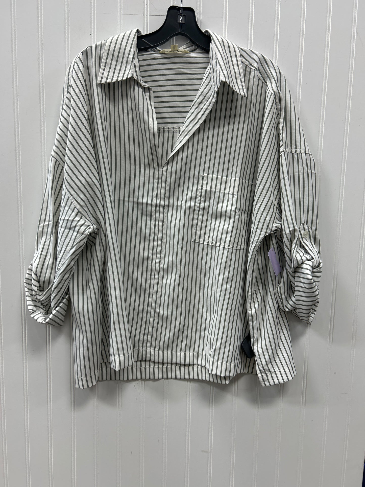 Blouse Ls By Max Studio In Green, Size:Xl