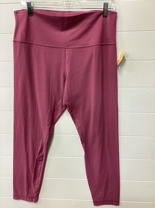 Athletic Capris By Lululemon In Pink, Size:14