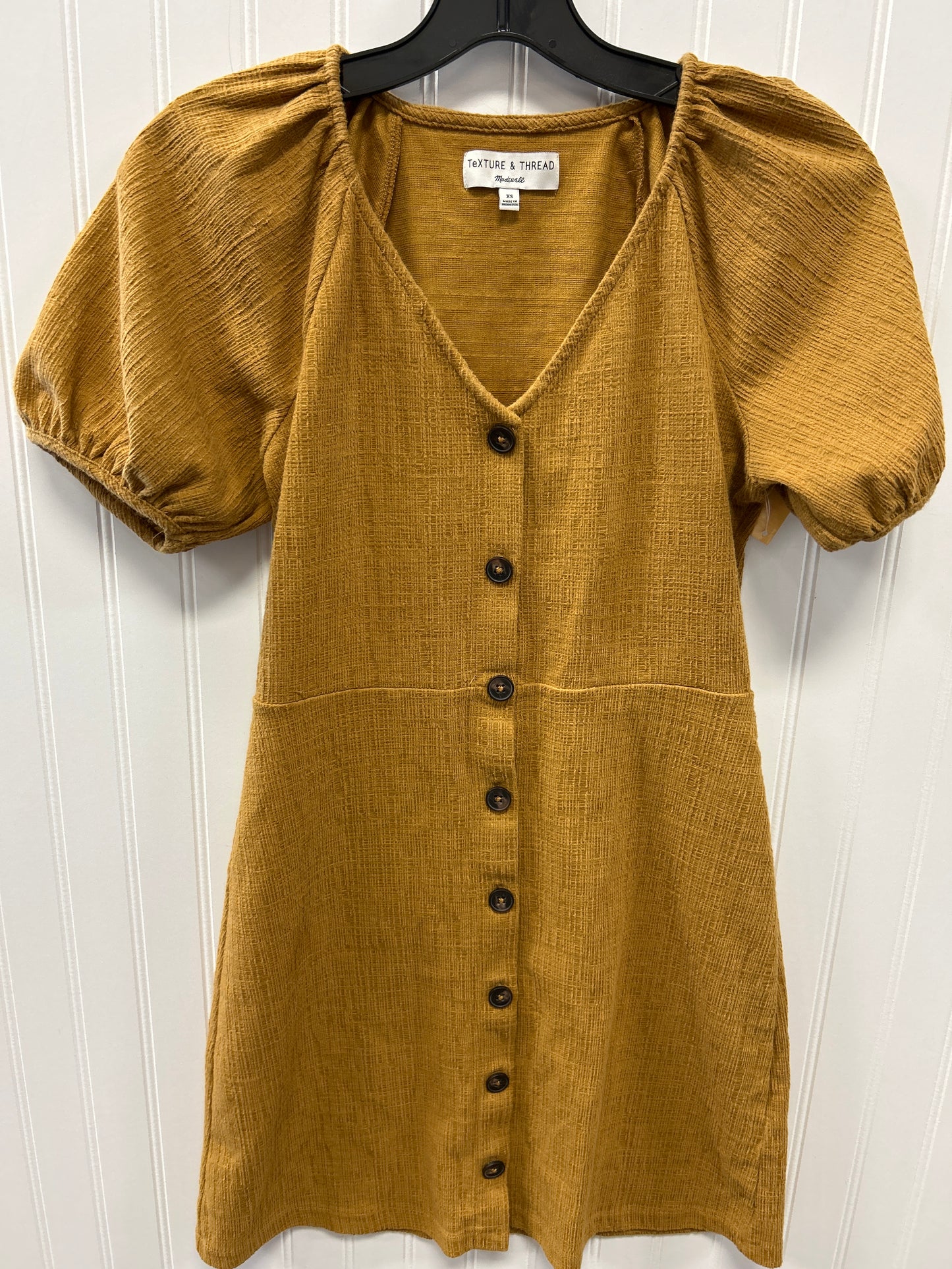 Dress Casual Midi By Madewell In Yellow, Size:Xs