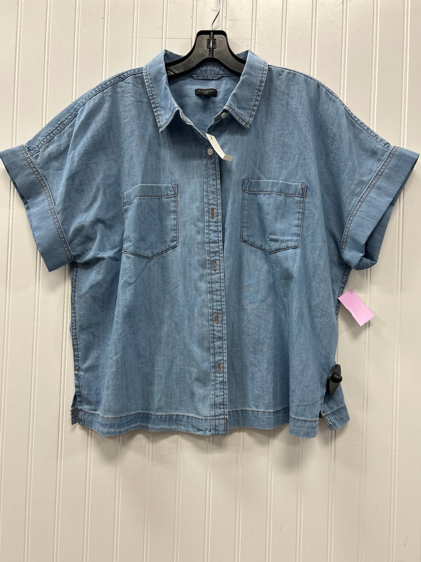 Blouse Ss By Talbots In Blue, Size:Xlp NWT