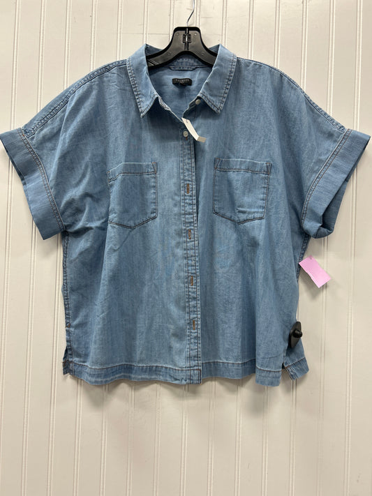 Blouse Ss By Talbots In Blue, Size:Xlp NWT