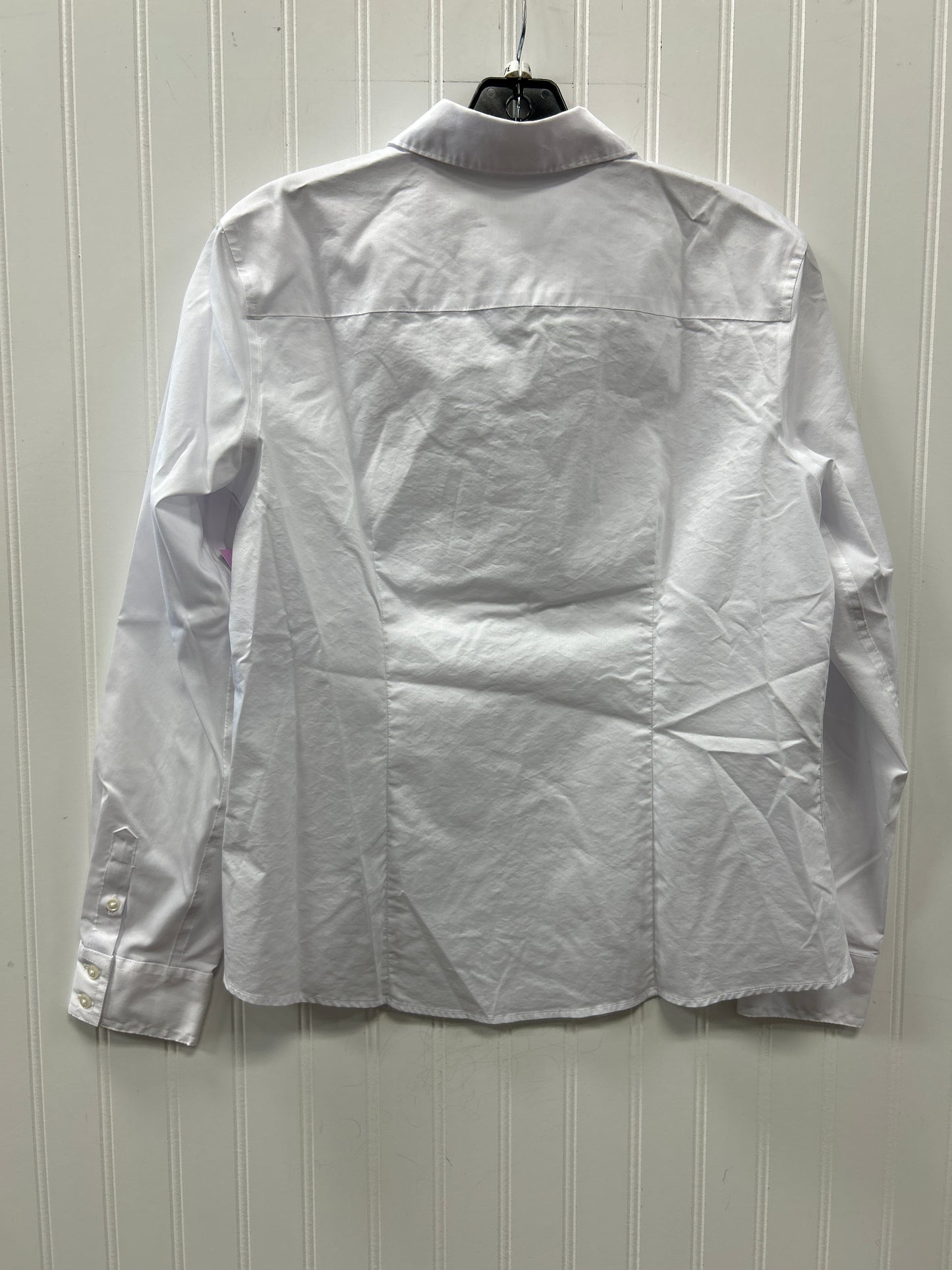 Blouse Ls By Liz Claiborne In White, Size:Lp