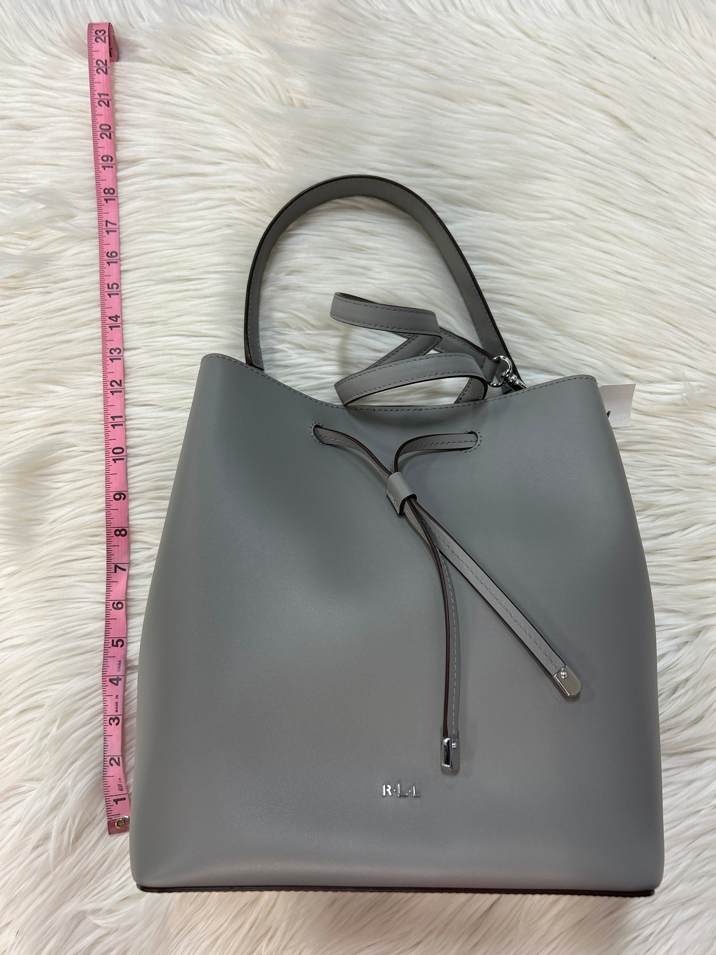 Handbag By Ralph Lauren In Grey, Size:Large