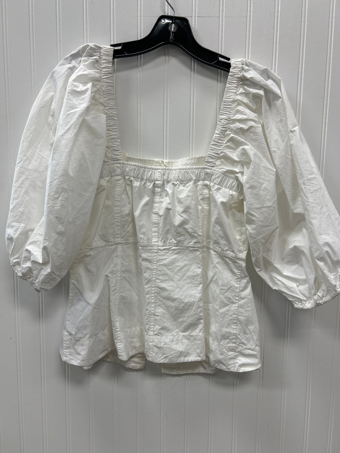 Blouse Ls By Ganni In White, Size:S