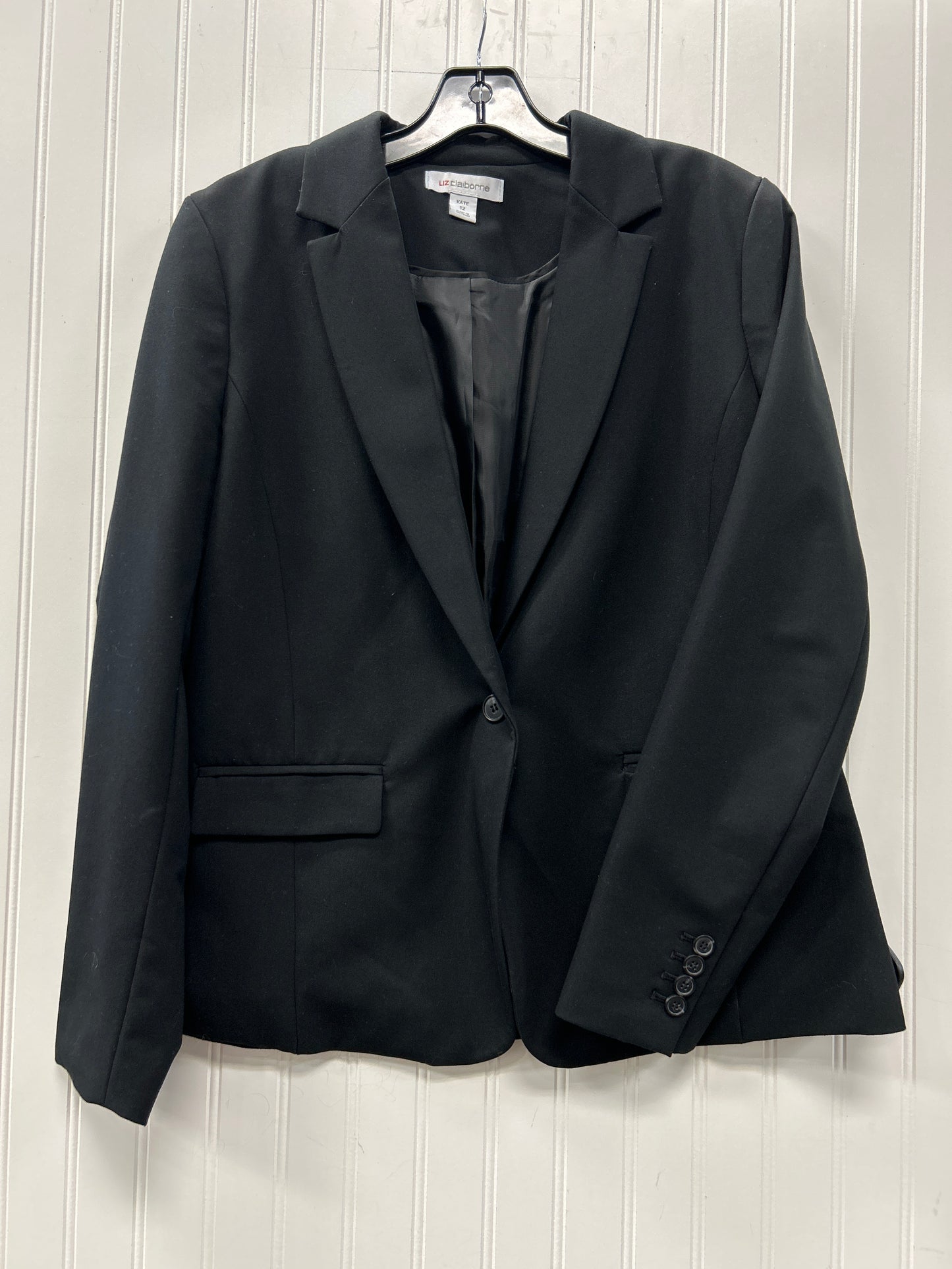 Blazer By Liz Claiborne In Black, Size:12