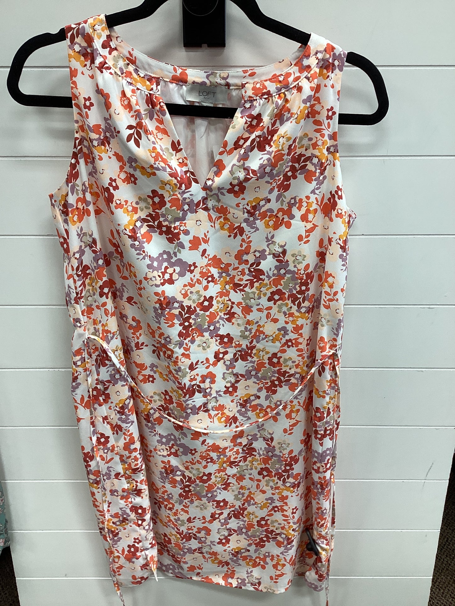 Dress Casual Midi By Loft In Orange & White, Size:S