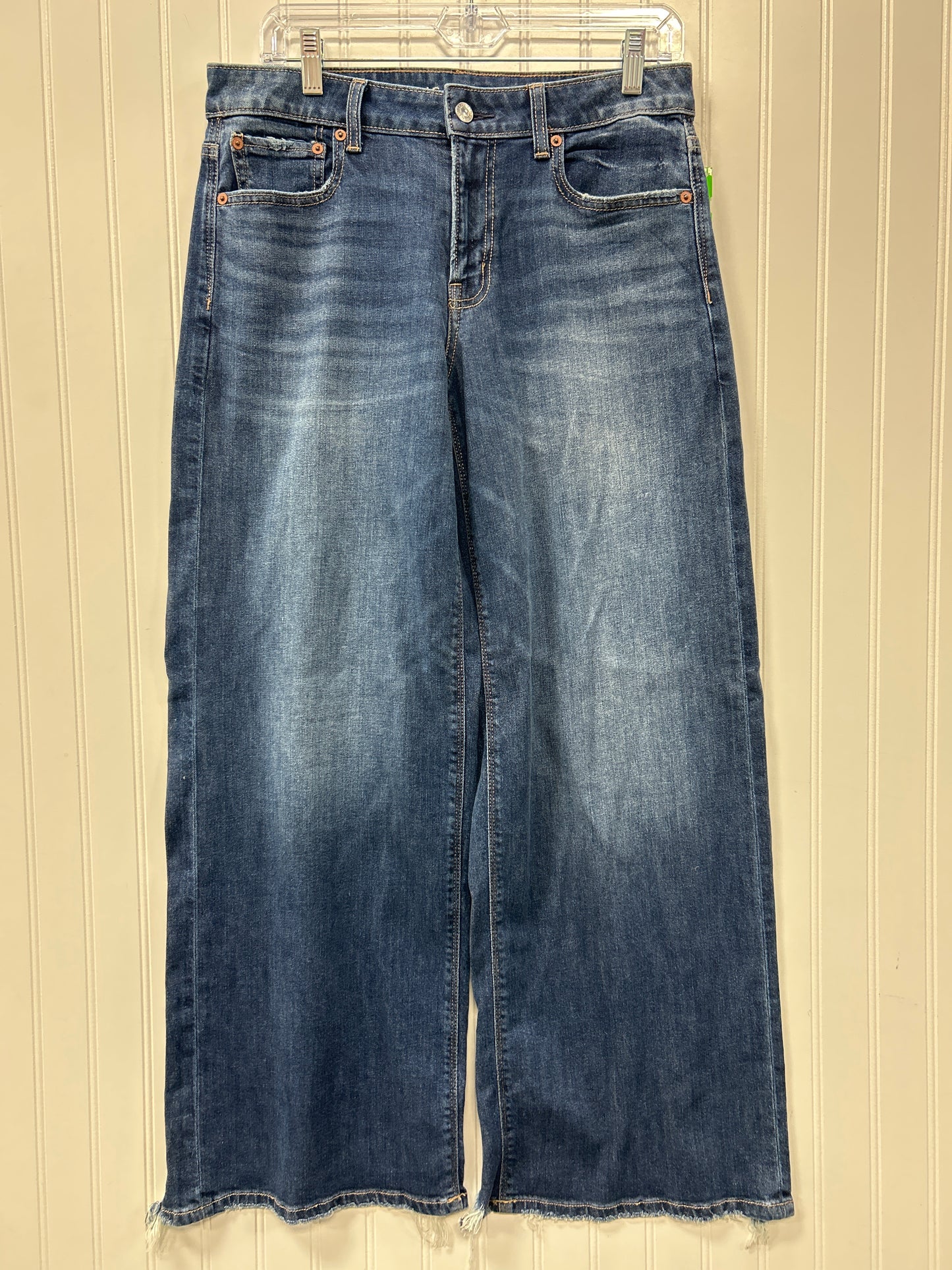 Jeans Wide Leg By American Eagle In Blue Denim, Size:4