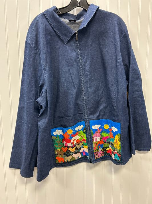 Jacket Denim By Eileen Fisher In Multi, Size:1X