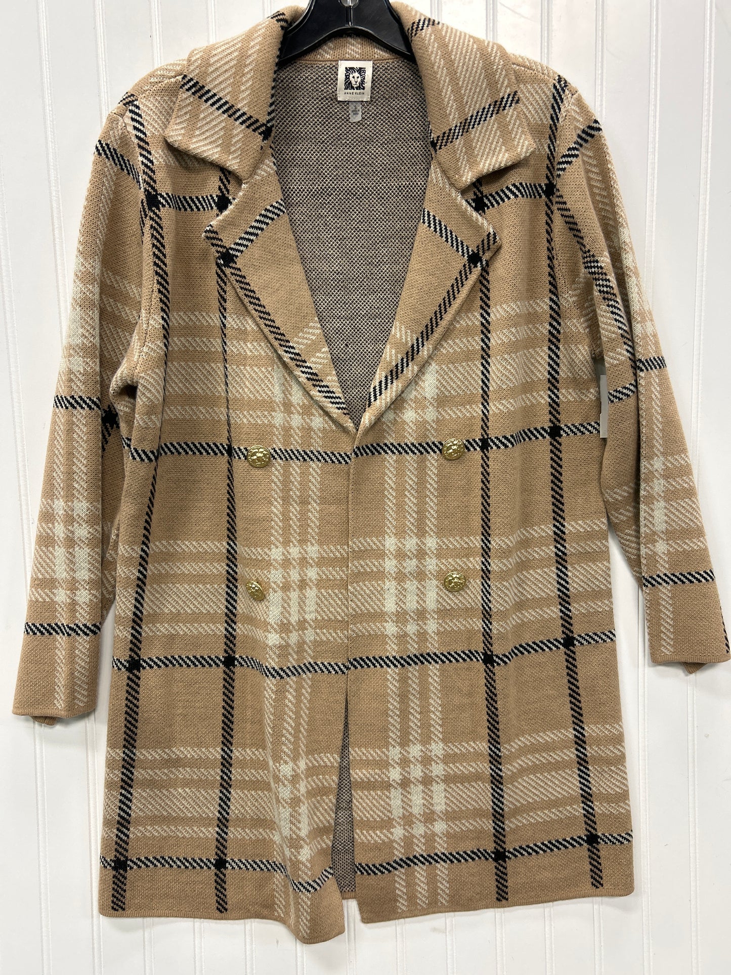 Sweater Cardigan By Anne Klein In Tan, Size:S