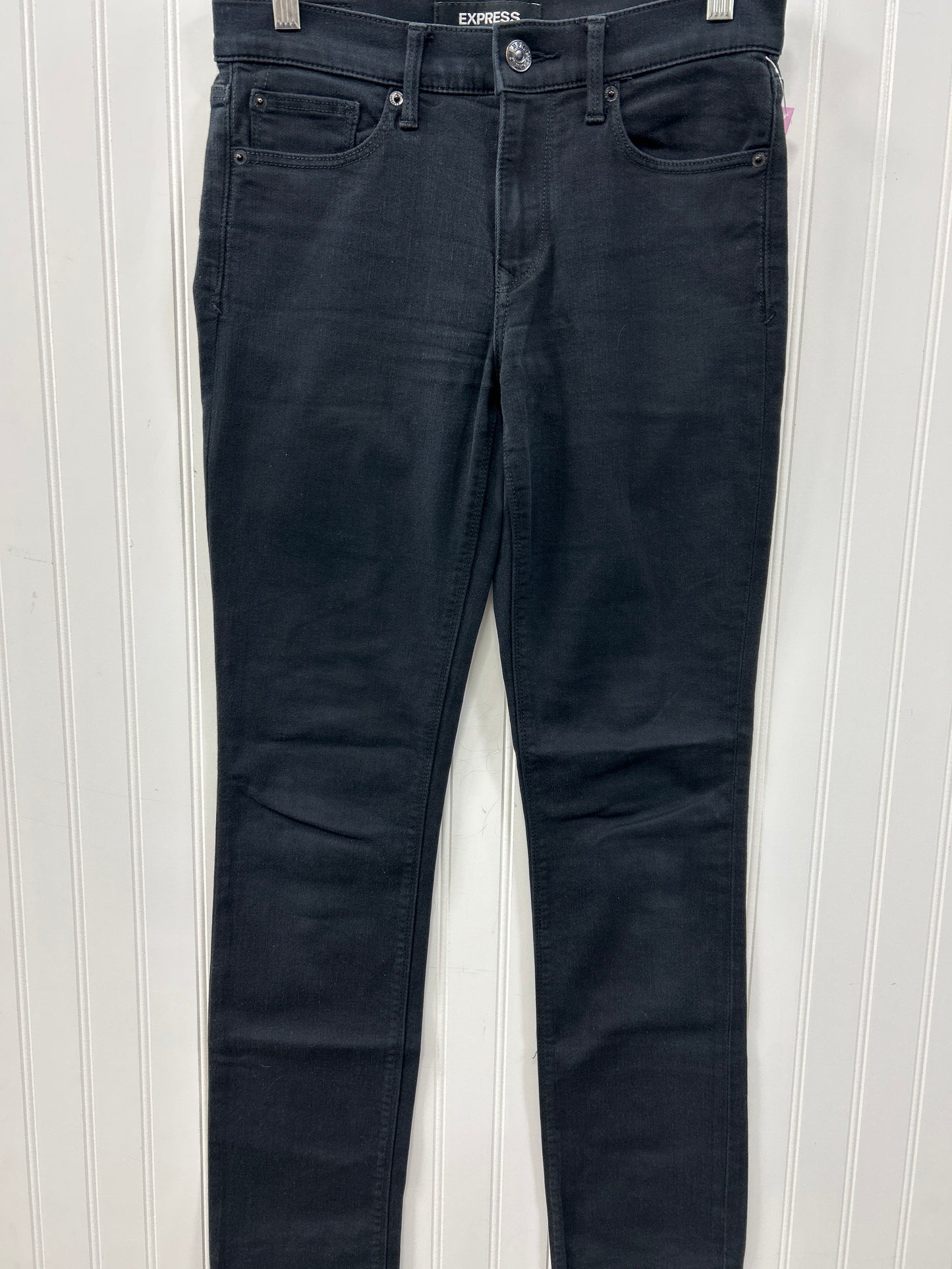 Jeans Skinny By Express In Black Denim, Size:4