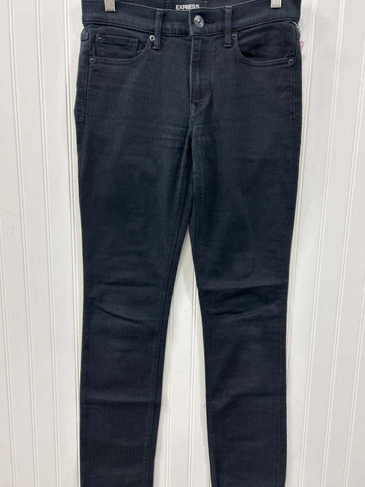 Jeans Skinny By Express In Black Denim, Size:4