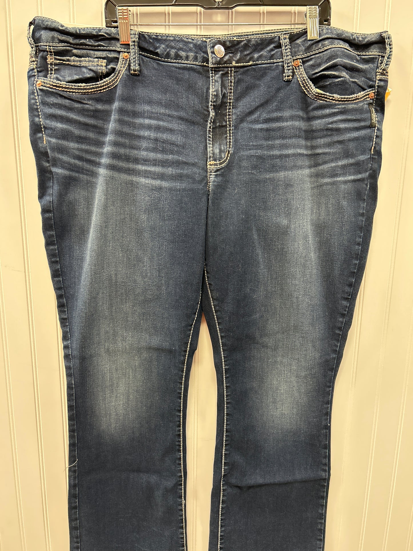 Jeans Boot Cut By Silver In Blue Denim, Size:24