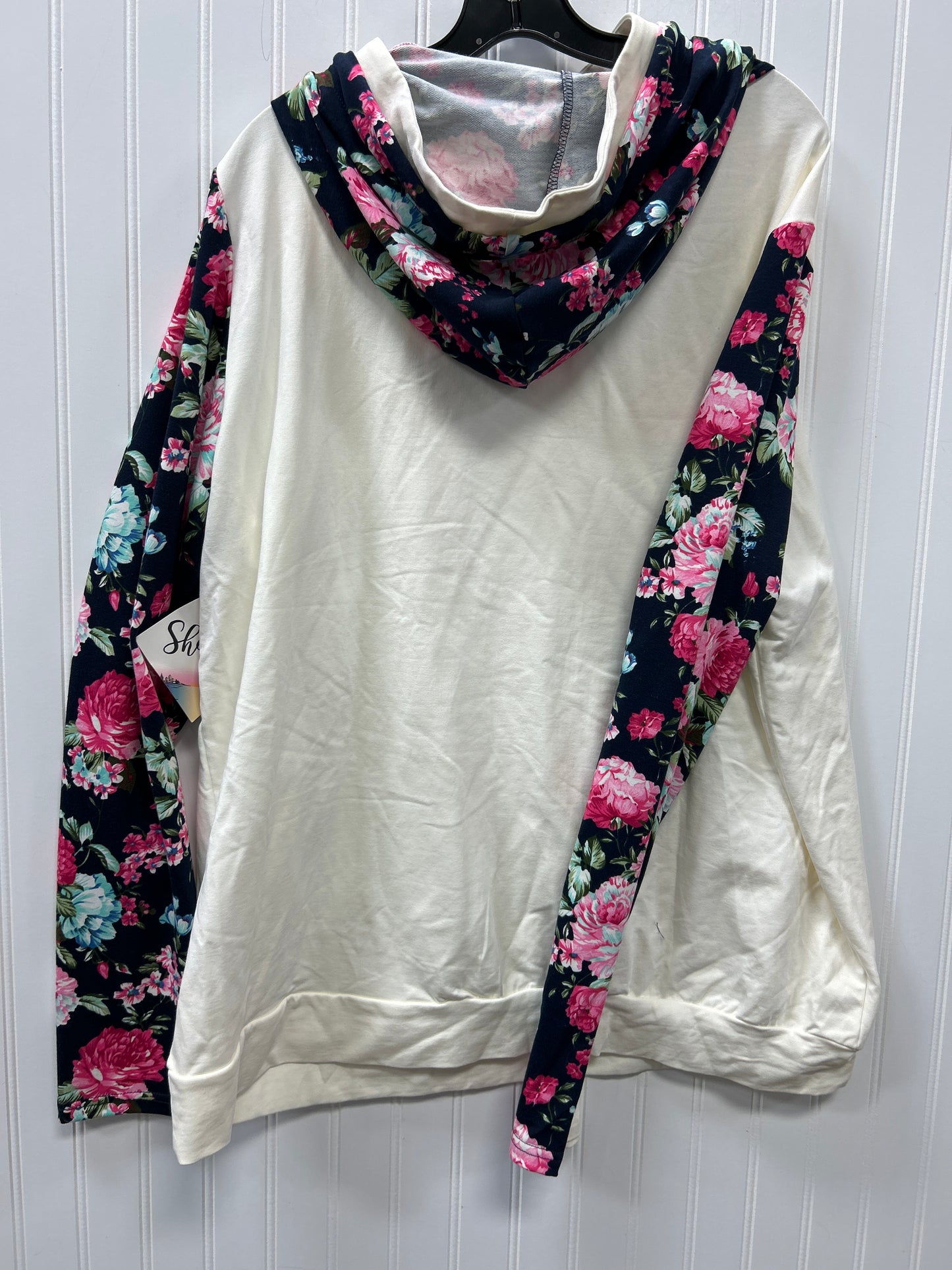 Sweatshirt Hoodie By Cmc In White, Size:1X