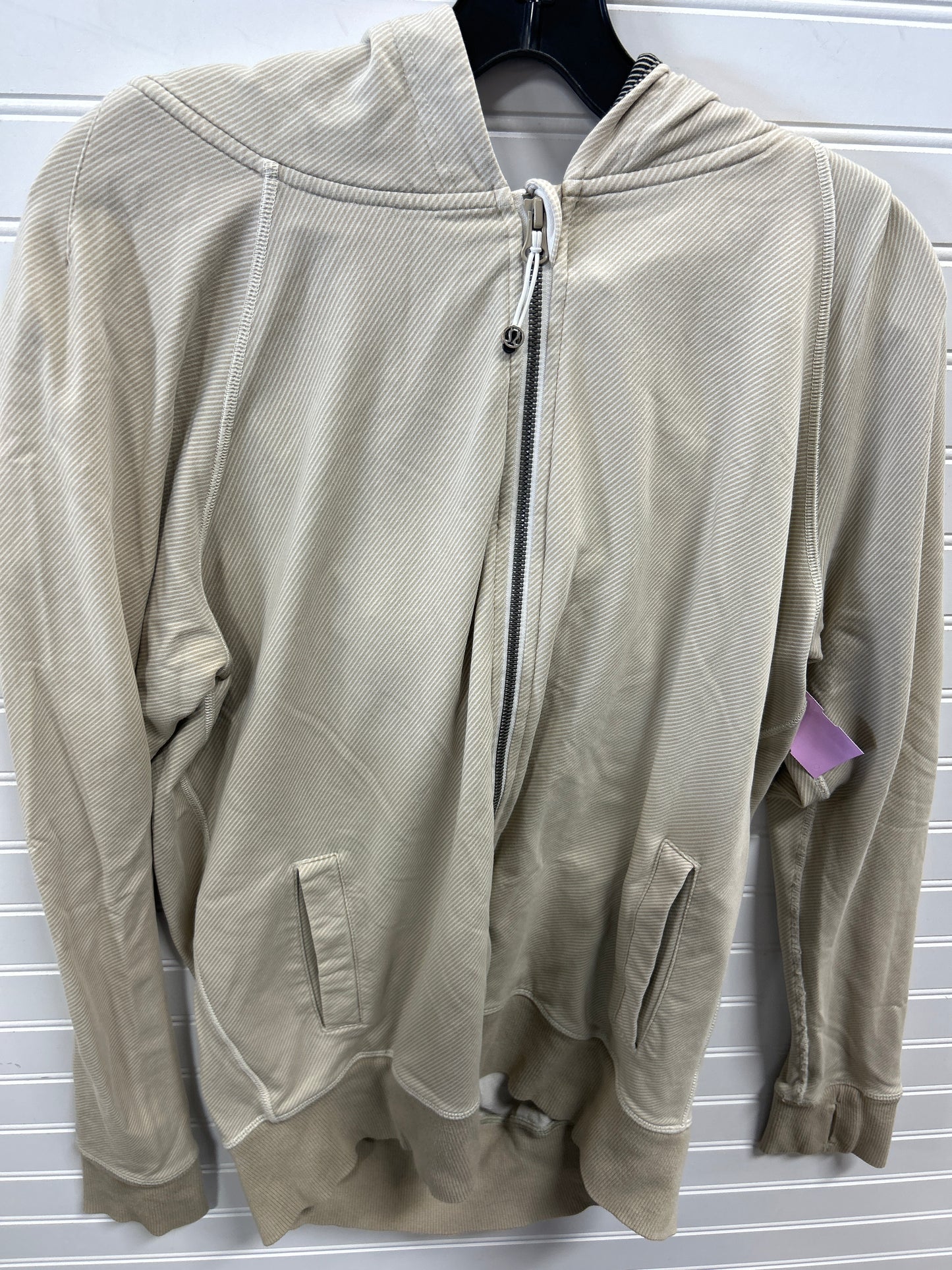 Athletic Jacket By Lululemon In Tan, Size:10