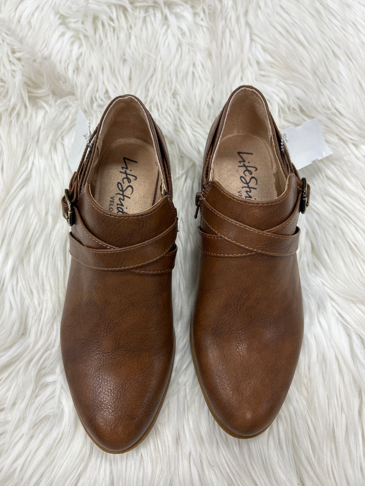 Boots Ankle Flats By Life Stride In Brown, Size:7.5