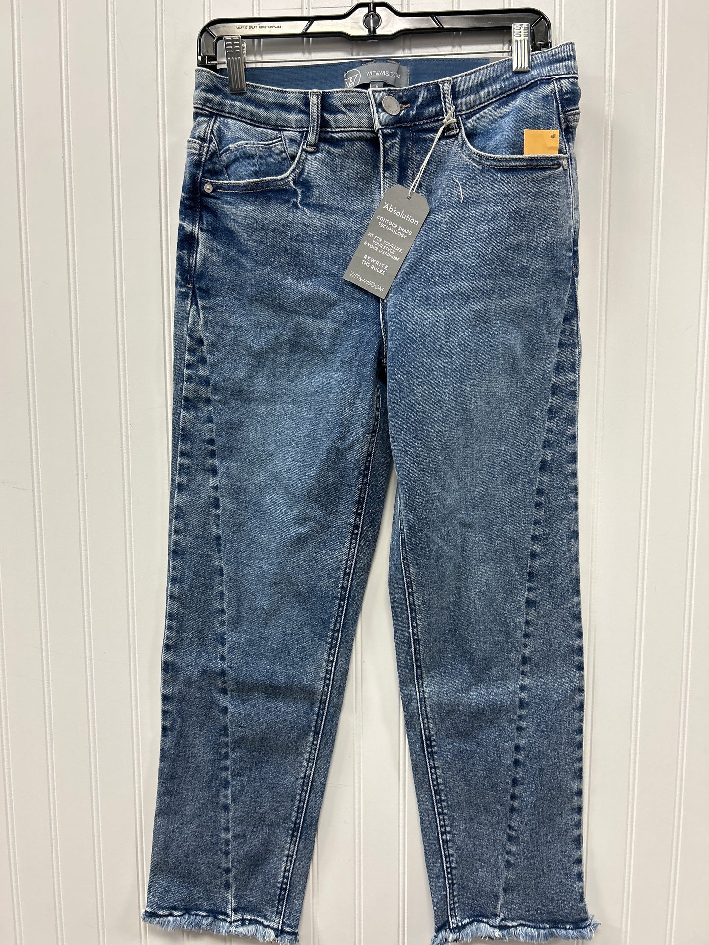 Jeans Straight By Wit & Wisdom In Blue Denim, Size:6