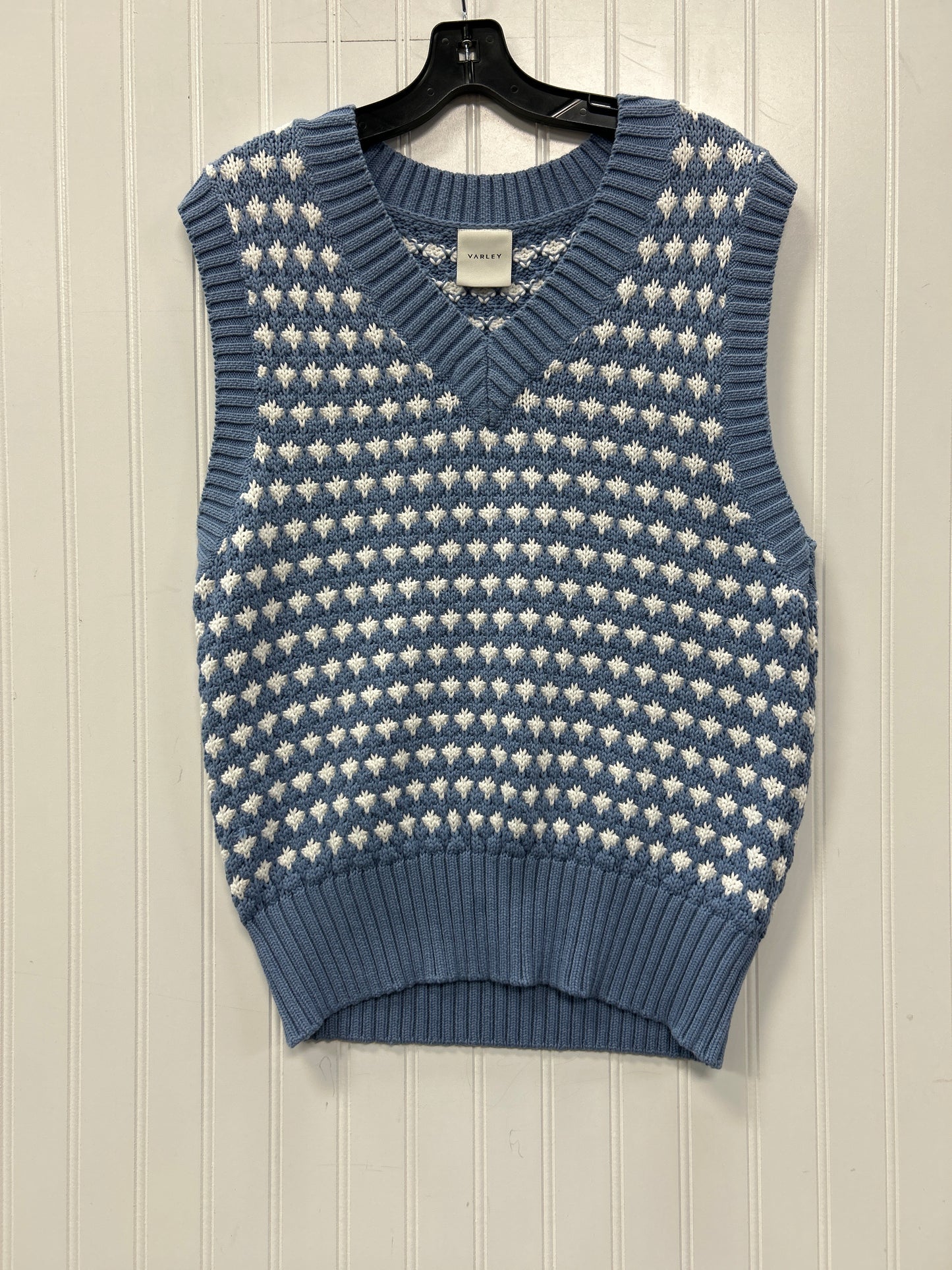 Vest Sweater By Varley In Blue & White, Size:M